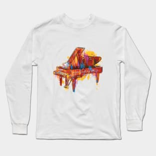 Music feeds my soul, colourful piano, composition Long Sleeve T-Shirt